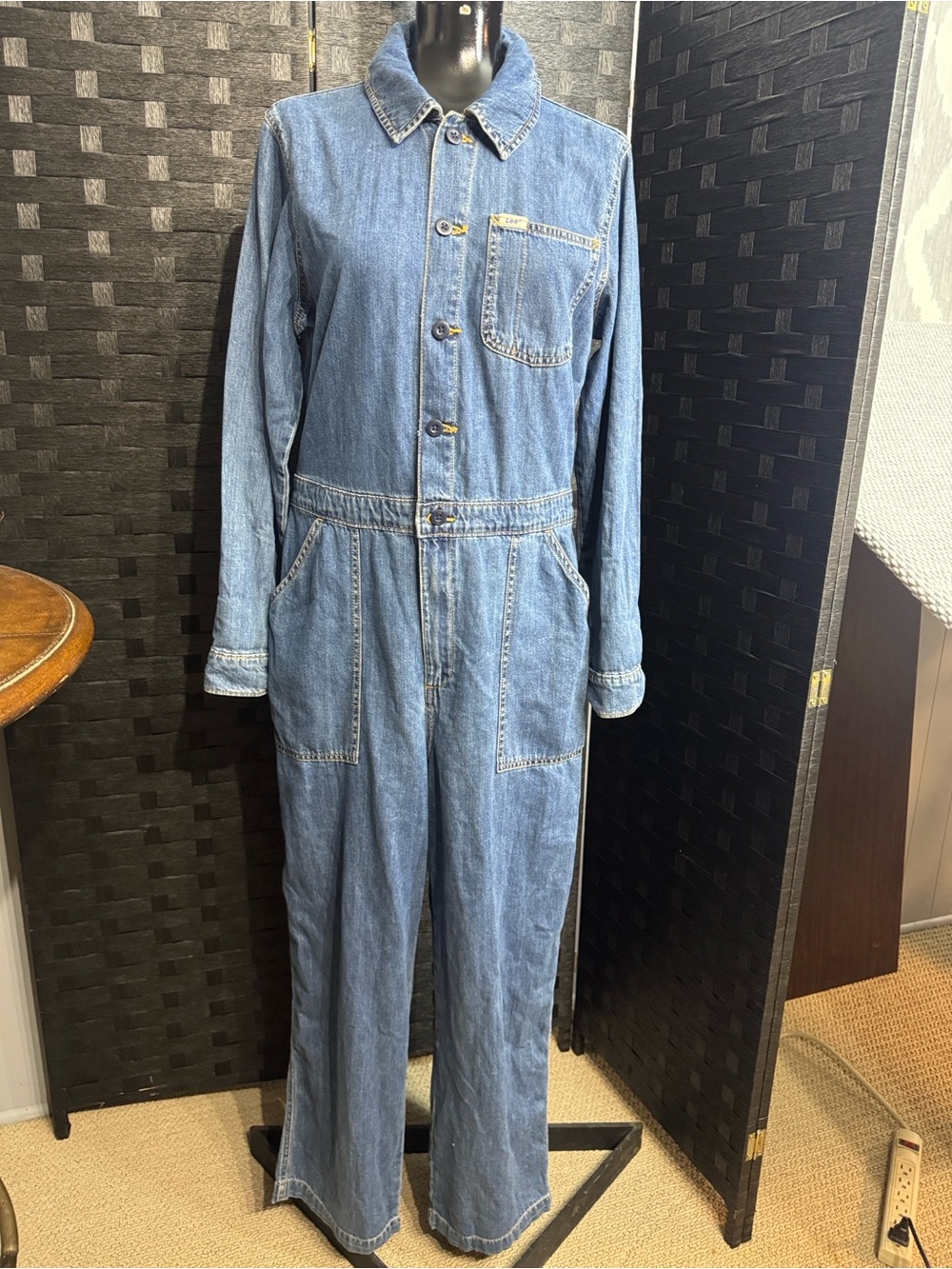 Lee Denim Jumpsuit Vintage Workwear Womens Sz L